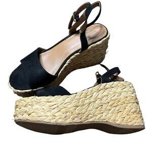 UNIVERSAL THREAD Alisha Platform Wedge Heels Black 10